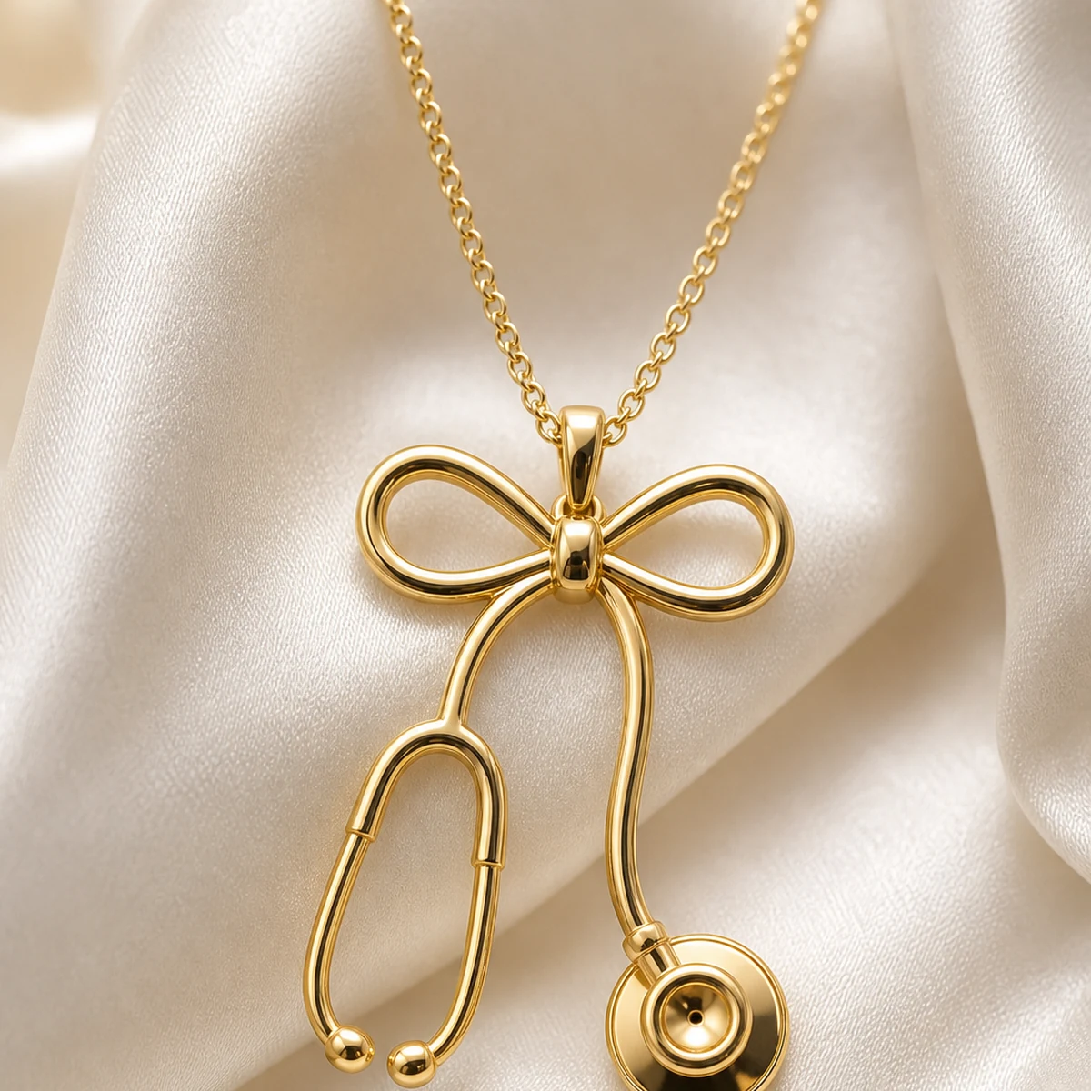 Big Stethoscope Bow Necklace